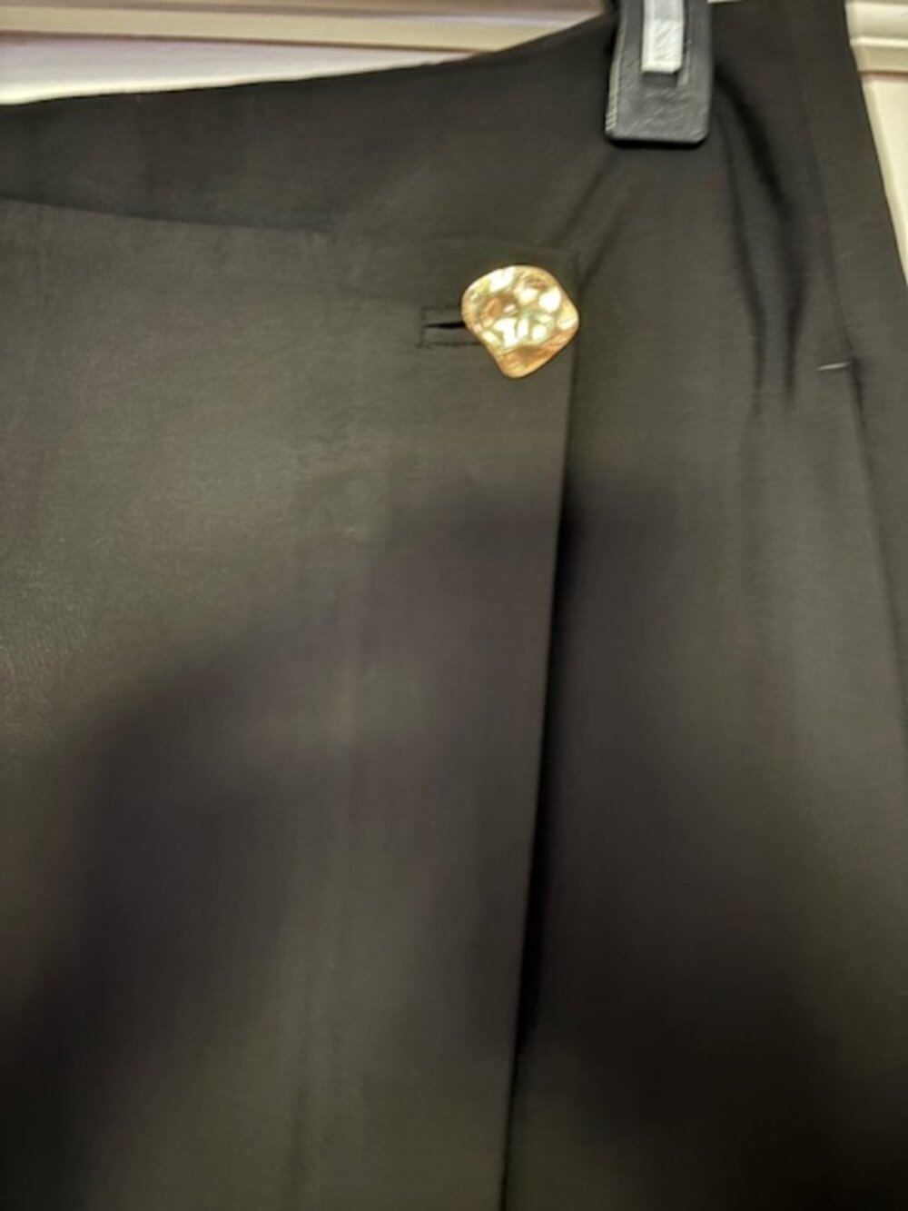Like New Vince Asymmetric True Wrap Skirt with Brass Hammered Button - Picture 2 of 3